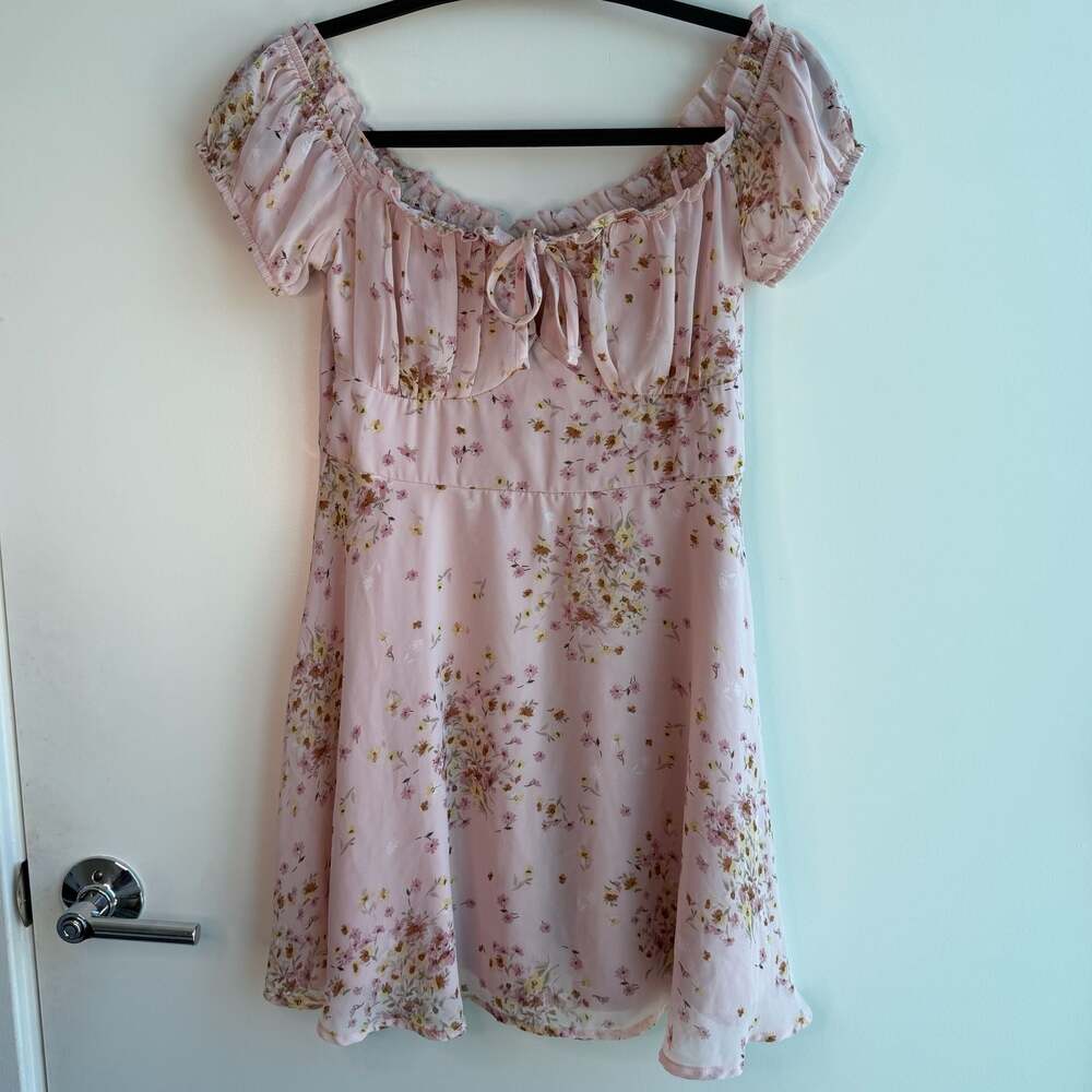 Windsor Floral Print Puff Sleeve Mini Dress Size Small